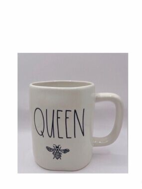 NEW Rae Dunn Queen White Coffee Mug Ceramic 🐝